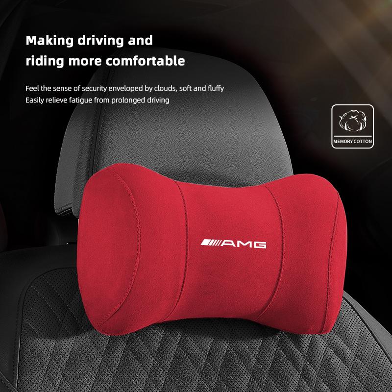 Car Headrest Neck Support Seat Lumbar Cushion Breathable Soft Neck Pillow Auto Accessories For Mercedes Benz AMG A B C E G CLA