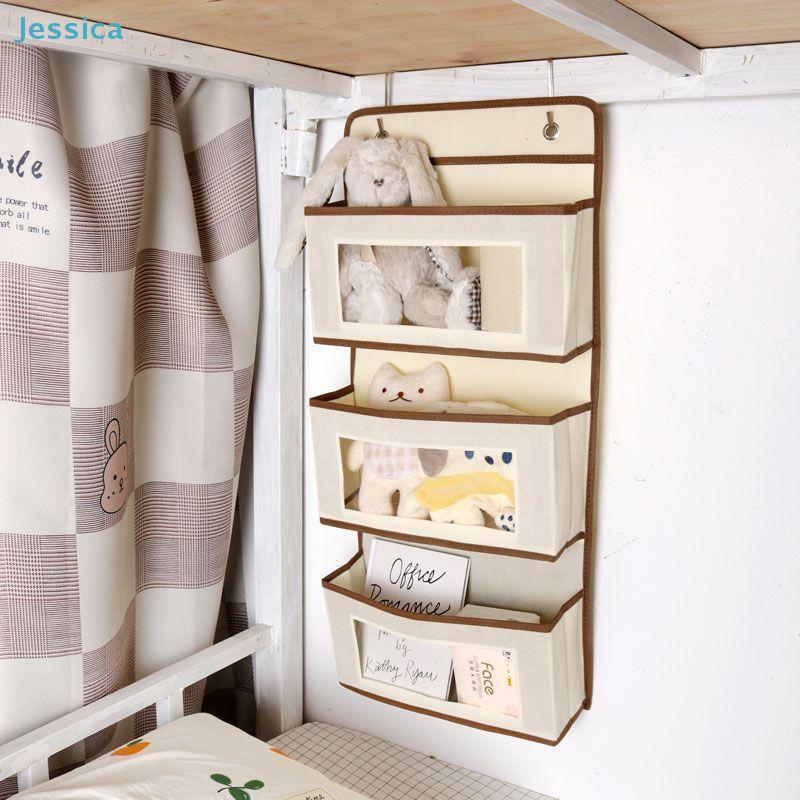 4-Tier Over-the-Door Hanging Organizer - Fabric Wall Mounted Storage Bag for Dorm & Bedroom