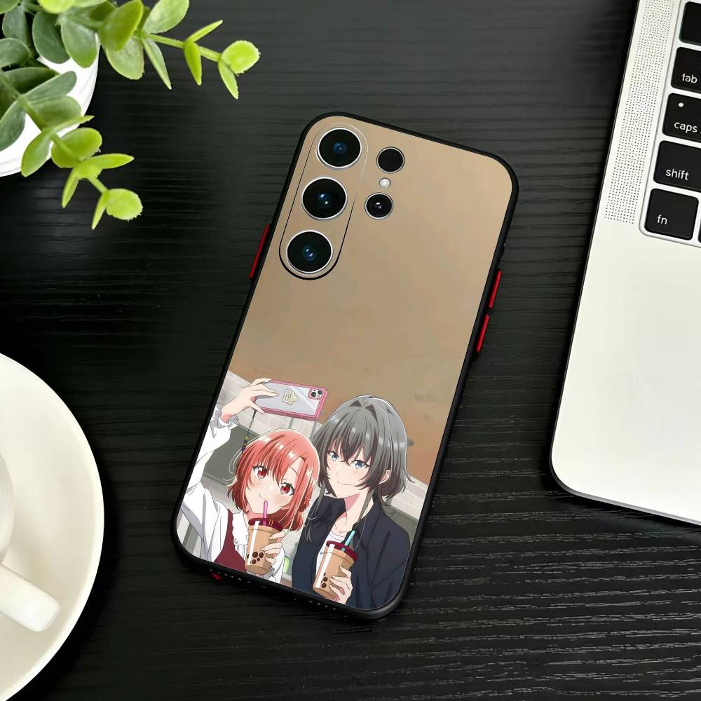 Чехол для телефона Asanagi Yori и Kino Himari Для Samsung S26, S25, S24, S23, S22, S21, S20, S30, Ultra, Plus, Fe, Note, 5G Черный Чехол