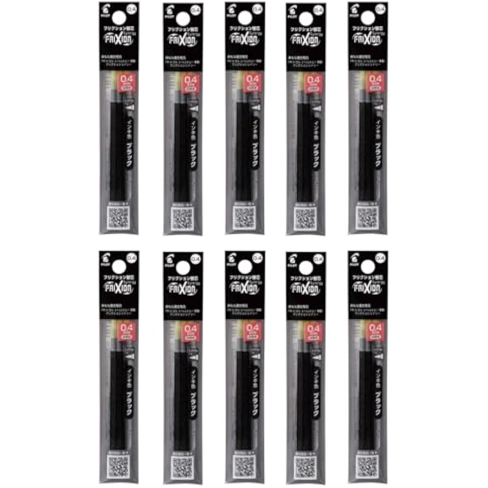 PILOT 10LFRF243B Стержни для шариковых ручек, Стержни FriXion, LFRF 0,4 мм, Черный, Упаковка 3 шт., 10