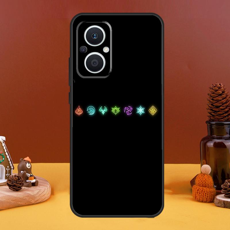 Genshin Impact Elements Case For OPPO Reno 8T 4Z 5Z 10 Pro 11 F 4 5 6 7 8 Lite OPPO Find X5 X6 Pro X2 X3 Lite Cover