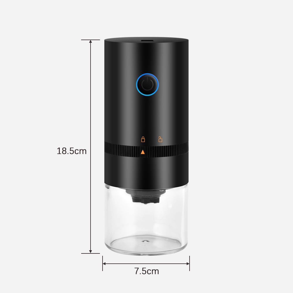 Портативная мини-электрическая кофемолка с жерновами и регулируемой съемной камерой грубого тонкого помола