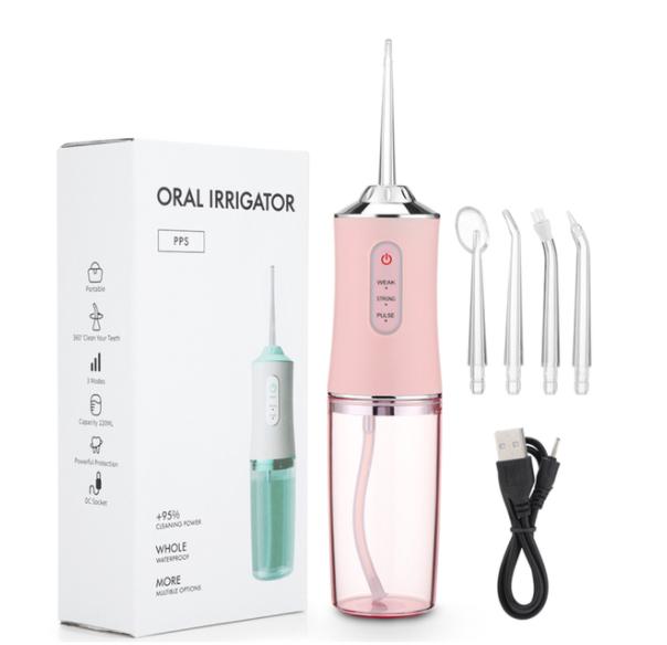 Новый ирригатор для полости рта USB перезаряжаемый ирригатор для воды портативный стоматологический ирригатор с 6 наконечниками 240 мл резервуар для воды IPX6 водонепроницаемый очиститель зубов