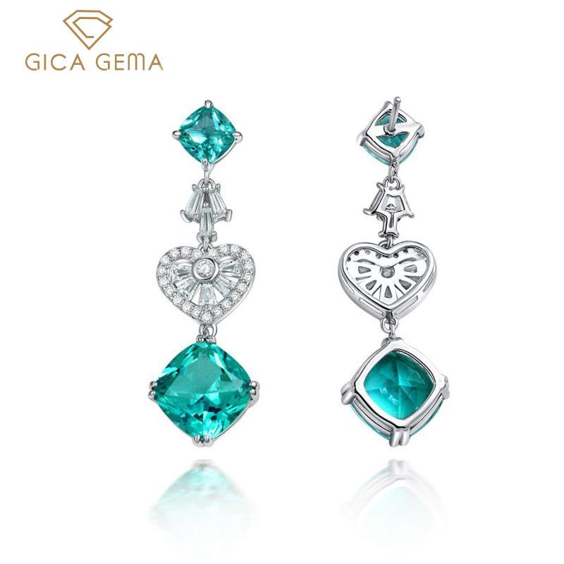 Gica Gem из стерлингового серебра 925 пробы в форме подушки 10*10 элегантные роскошные серьги-капли для женщин изысканные лаконичные шикарные ювелирные изделия высокого качества подарок на День святого Валентина