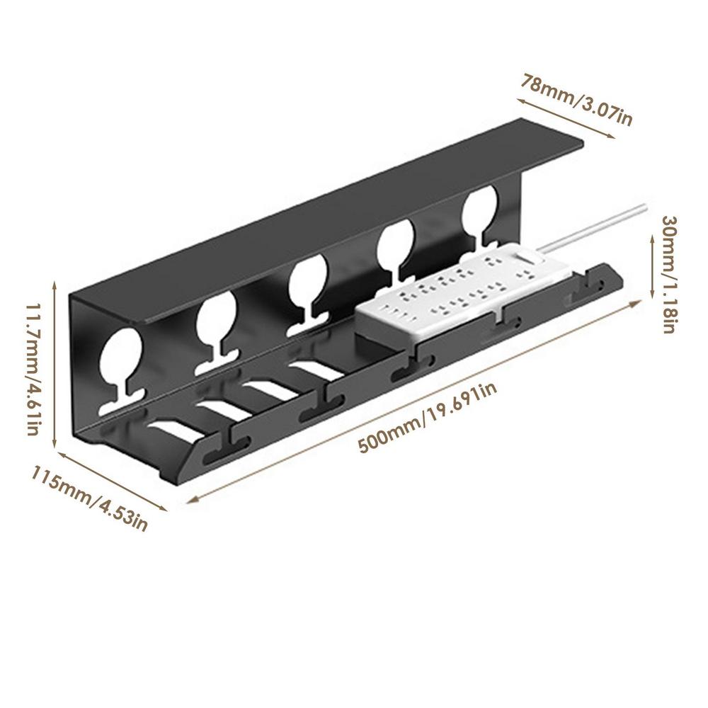 Under Desk Cable Management Metal Cable Tray Under Desk With Clamp Power Strip Cord Holder No Drilling Sturdy Spacious Supplies