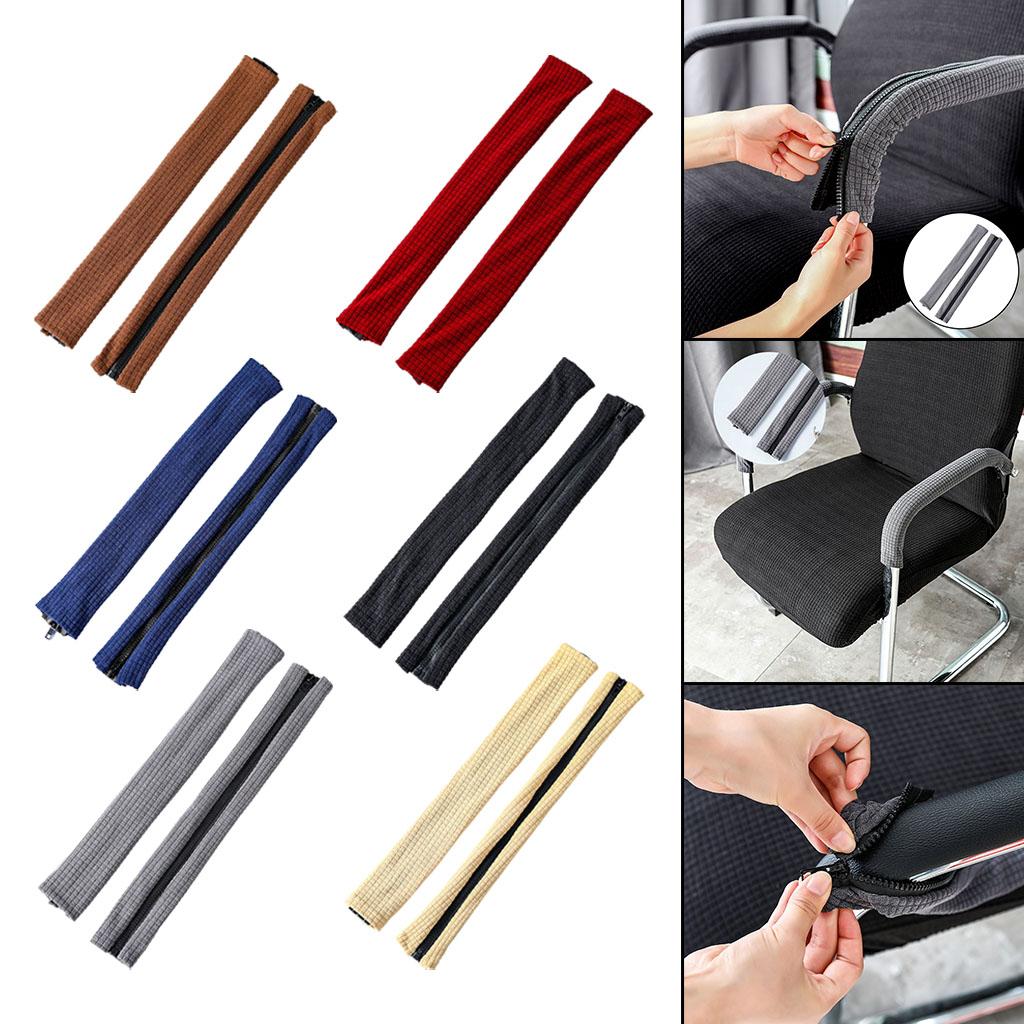 2/комплект чехлов на подлокотники офисных кресел из полиэстера с застежкой-молнией, удобные съемные чехлы на подлокотники длиной 17,72 дюйма