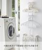 Yamazaki Jitsugyo 3623 Magnetic Laundry Hanger Storage Rack White Tower Next to Washing Machine Laundry Hook Included Approx. W6XD8.5XH46cm