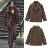 2024 Winter New Loose Stand-up Collar Teddy Hair Circle Hair Jacket Thickened Warm Jacket