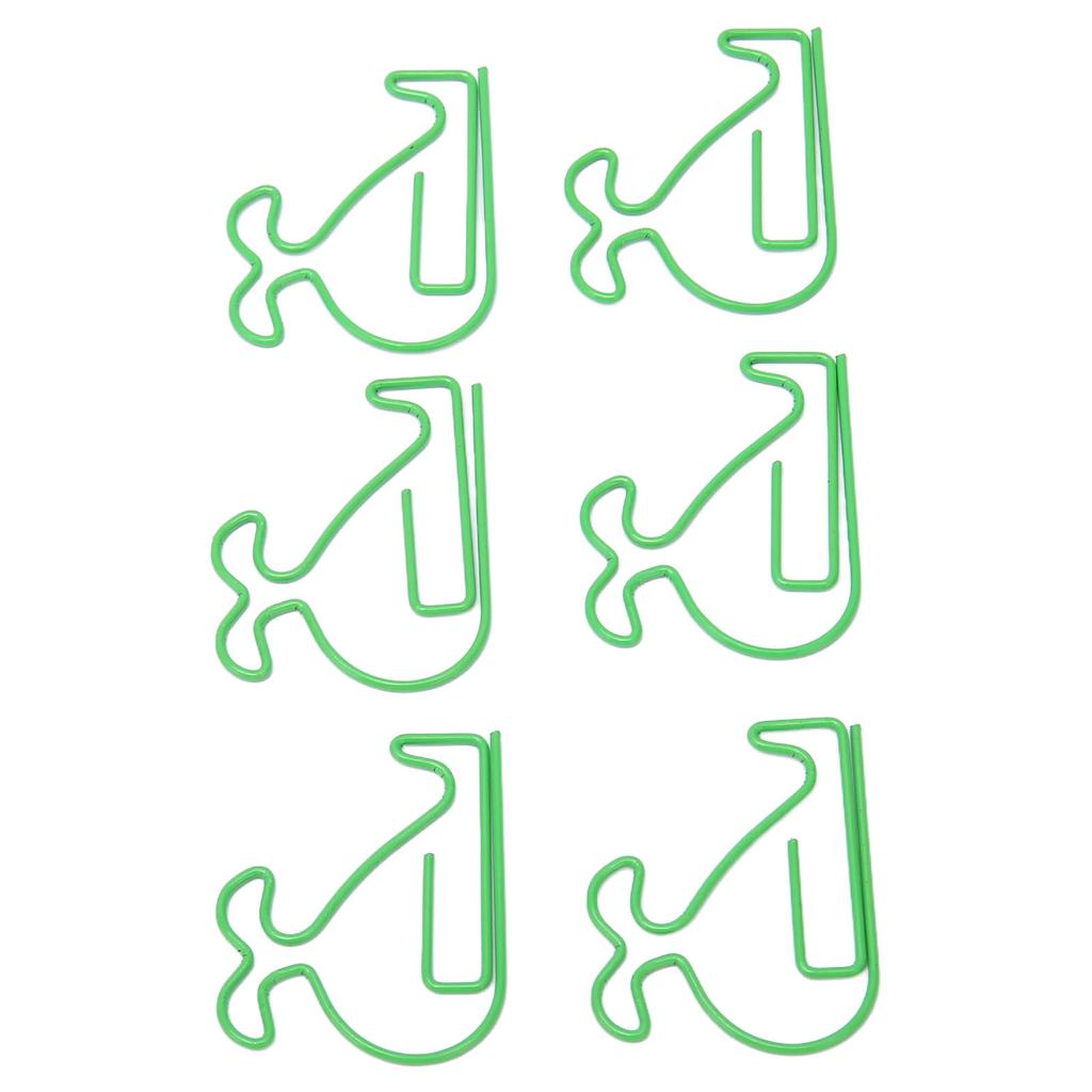 100 шт. Скрепки для бумаги, Изысканный вид кита, Противоскользящие, Милые скрепки для офиса, школы, Зеленые