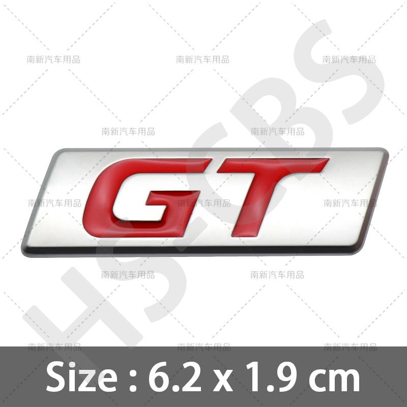 WDC5 1Pcs Metal 3D Car Rear Trunk GT Emblem Logo Auto Door Fender Badge Tailgate ogo GT Car Body Decorative Stickers Accessoires