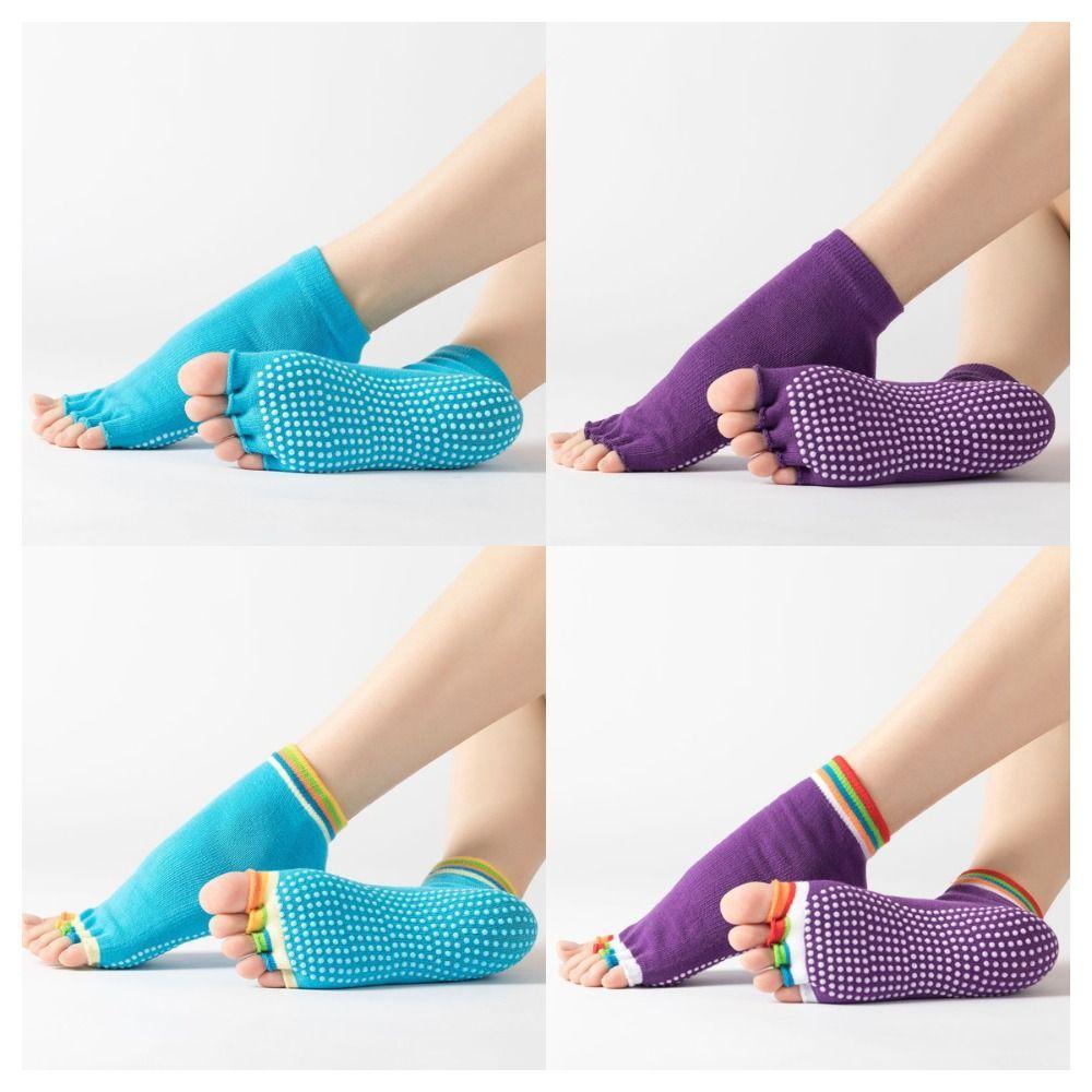 Short Women Yoga Socks Ankle Split Toe Tube Socks Comfortable Grips Pilates Socks Ladies
