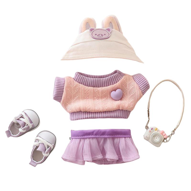 5 предметов одежды для кукол Лабубу, аксессуары, стильный комплект одежды Kawaii, подходящий для кукол Лабубу ростом 15–17 см, комплект одежды для кукол
