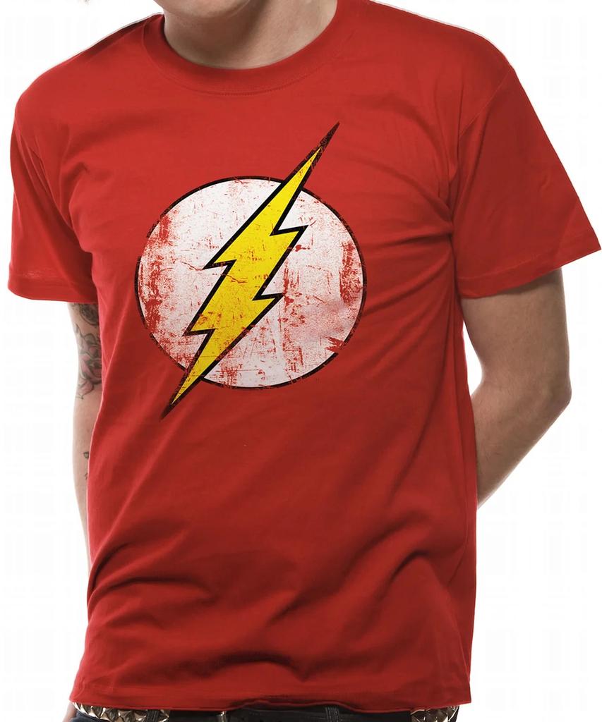 The Flash T Shirt Distressed Logo New Superhero DC Comics Red XXL