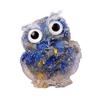 Статуэтка совы из натурального хрусталя, ручная работа, статуэтка совы из смолы, наполненная хрустальными камнями, настольная