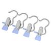4Pcs Multifunctional Clothespin with Metal Hook Windproof Anti-slip Traceless Strong Grip Heavy Duty Sock Towel Hat Underwear Laundry Hanging