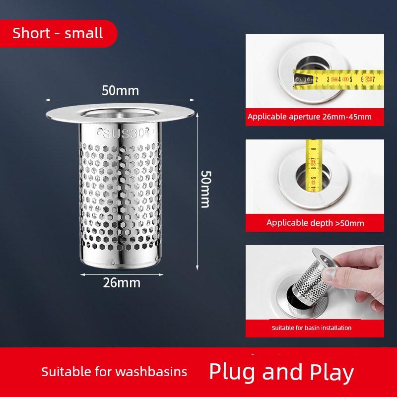 304 Stainless Steel Floor Drain Deodorizer, Sewer Filter Net, Anti-Clogging Device, Efficient Drainage, Universal for Sinks