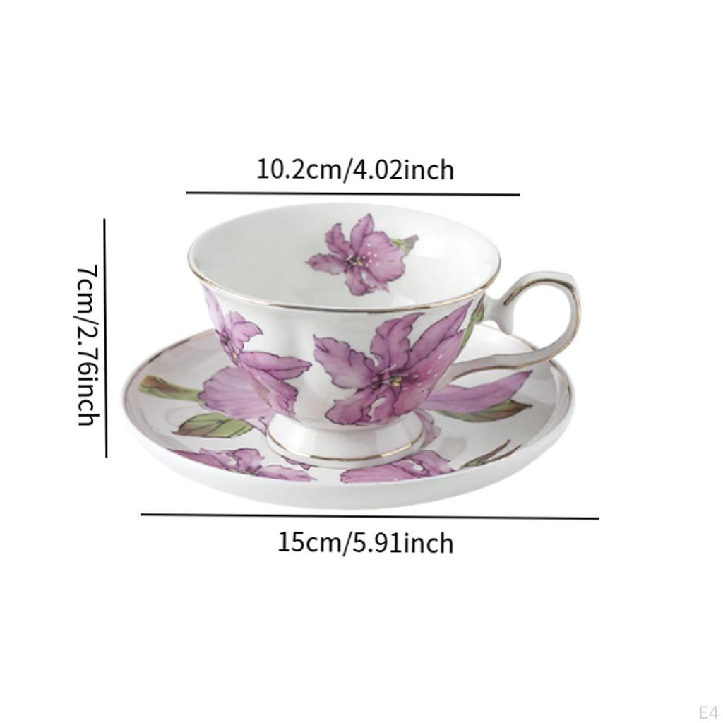 Porcelain Cup and Saucer Set Ceramic Coffee Mug for Tea Milk Juice Novelty Cappuccino