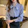 Рубашка Женская Весенняя Новая Имитация Сатина Шифон Рубашка Свободная С Длинным Рукавом Западный Стиль Рубашка