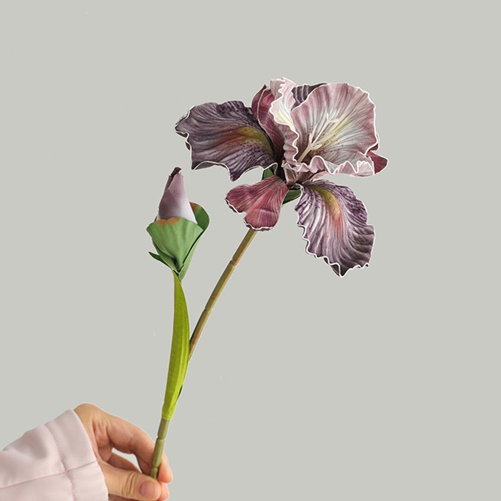 2 шт. Искусственные цветы ириса Алис из ЭВА, Реалистичные, 45 см, Симуляция орхидеи Каттлея, Красивый ручной работы, Шелковый искусственный цветок