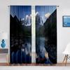 Горы Пейзаж Прозрачная Вуаль Шторы Озеро Отражение Воды Деревья Осенние Окна Тюлевые Шторы для Гостиной Шторы Декор