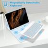 Чехол с клавиатурой Bluetooth для Samsung Galaxy Tab S8 Ultra 14,6 дюймов (2022 г.), 12 дюймов Tab A9 S9 Fe, кожаный чехол с держателем S Pen, чехол для планшета
