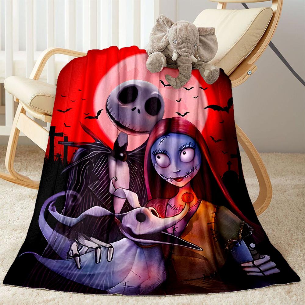 Nightmare Before Christmas Blanket Soft Warm Cozy Great for Office Chair Bed Office Four Seasons Multipurpose Playful Design