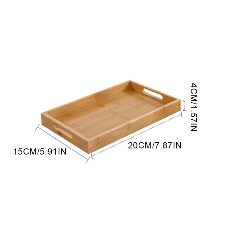 Trays Rectangular Bamboo Trays with Handles for Breakfast Dinner