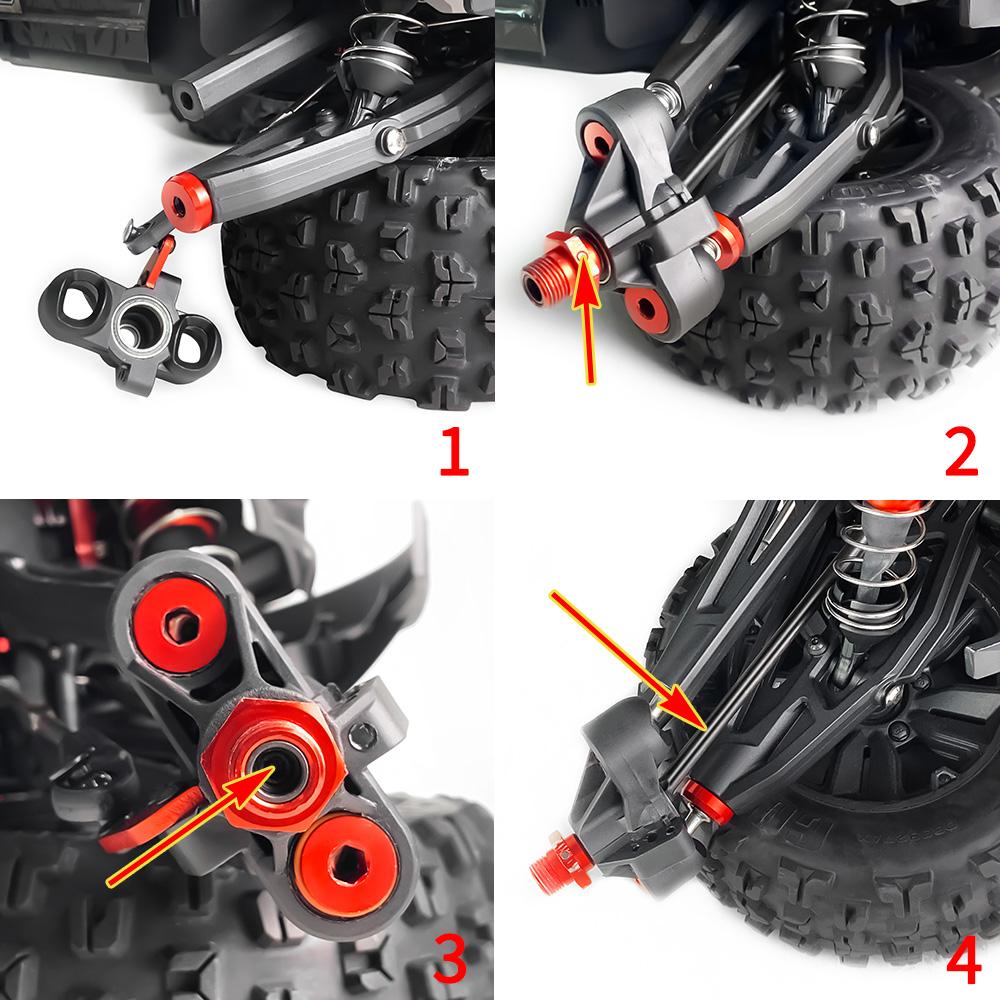 TRINOOD Steel Driveshaft Front Rear Center Universal CVD Dog Bone Diff Cup for 1/8 A-RRMA KRATON V4 V5 Buggy RC Car Parts