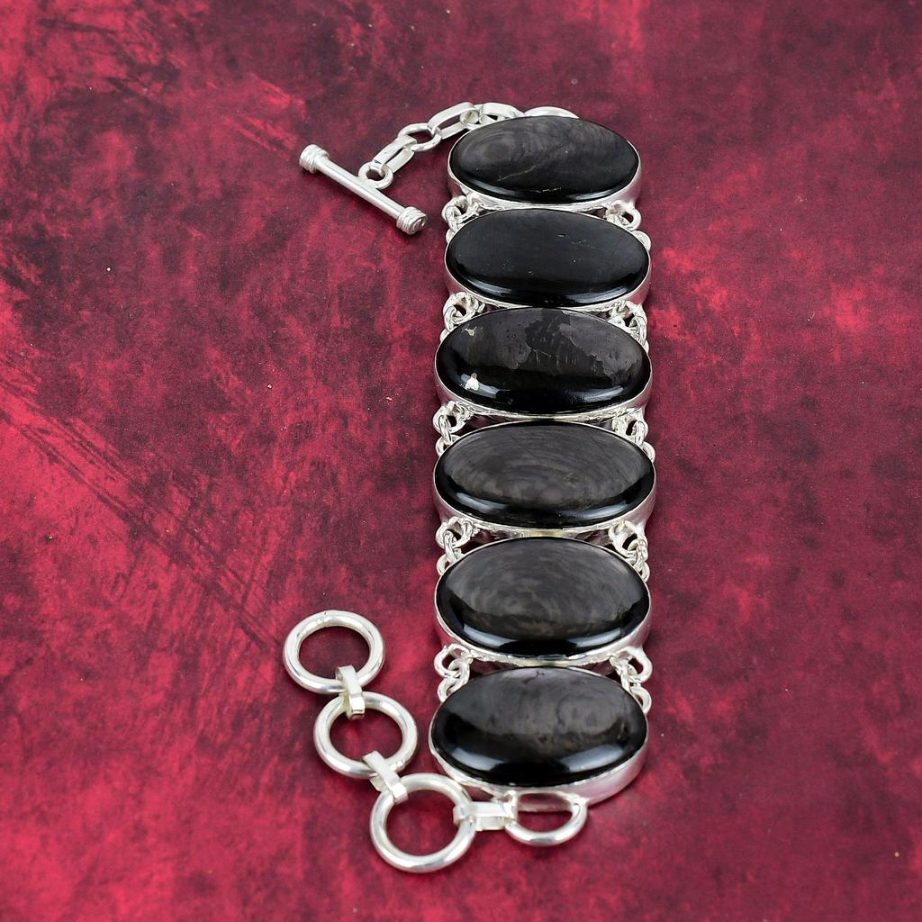 Black Obsidian Awesome Bracelet & Necklace Jewelry Set, 925 Solid Sterling Silver Jewelry, Handmade Gemstone Jewelry For Her