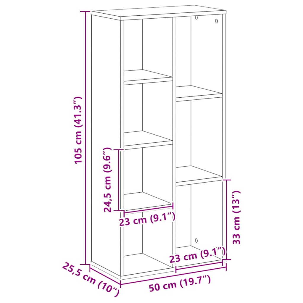 Мастерская дубовая книжная полка 50 x 25 x 105 см Древесно-стружечная плита