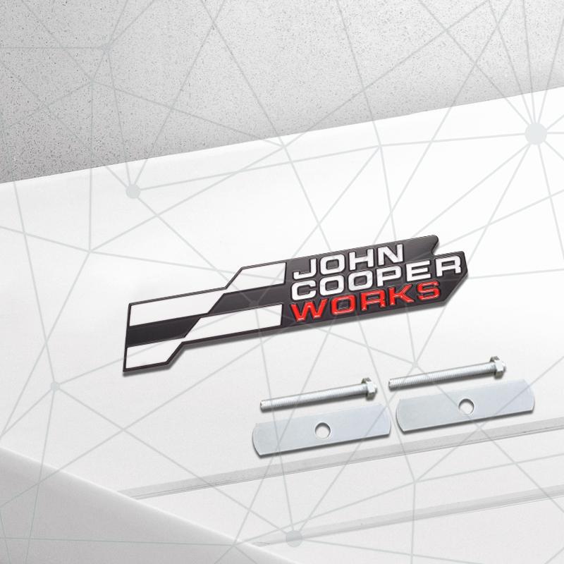 3D Auto Metal 2025 JCW Grille Badge Car Rear Trunk Emblem Sticker Decor For Mini Cooper S F66 F65 F67 Aceman Clubman U25 J01 J05