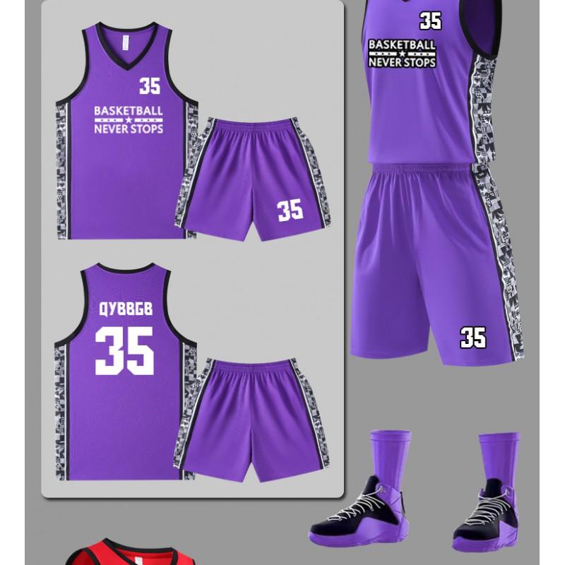 Mens Basketball Jersey Set Quick Dry Sleeveless Training Uniform Students