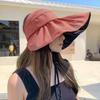 Women Summer UV Protection Wide Brim Panama Hat Bucket Hat Sun Cap Sunshade Hat Beach Cap