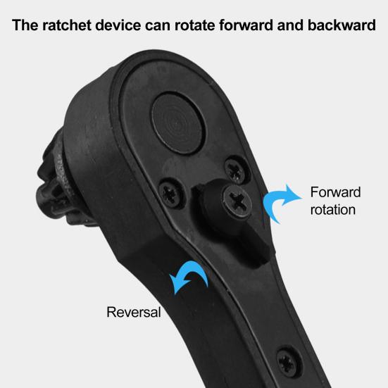 Universal Ratchet Drill Chuck Key Wrench Non-Slip Handle Ergonomic Design 2-in-1 Double Head Spanner Repair Wrench Tool