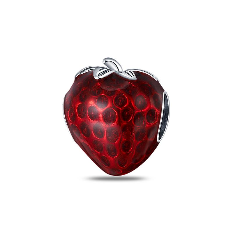 New 925 Silver Strawberry Cherry Fruit Series Charms Beads Fit 3mm 925 Original Bracelets DIY Birthday Jewelry Gifts