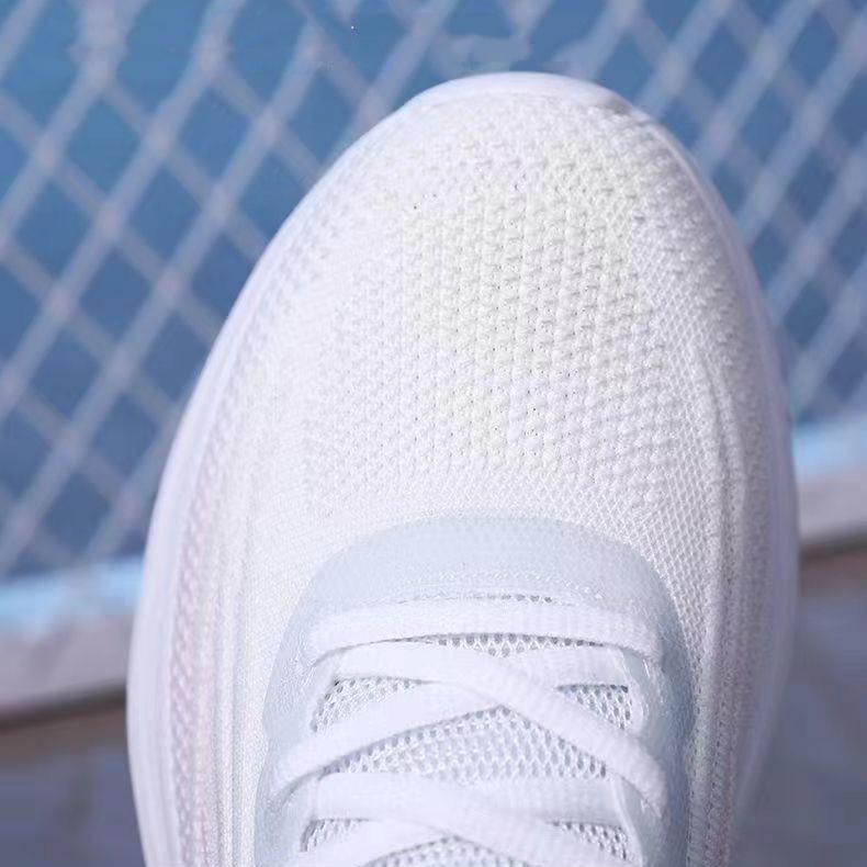 Женские спортивные туфли Flyknit, повседневные сетчатые дышащие одинарные туфли, кроссовки со шнуровкой спереди, легкие кроссовки для бега 36-40