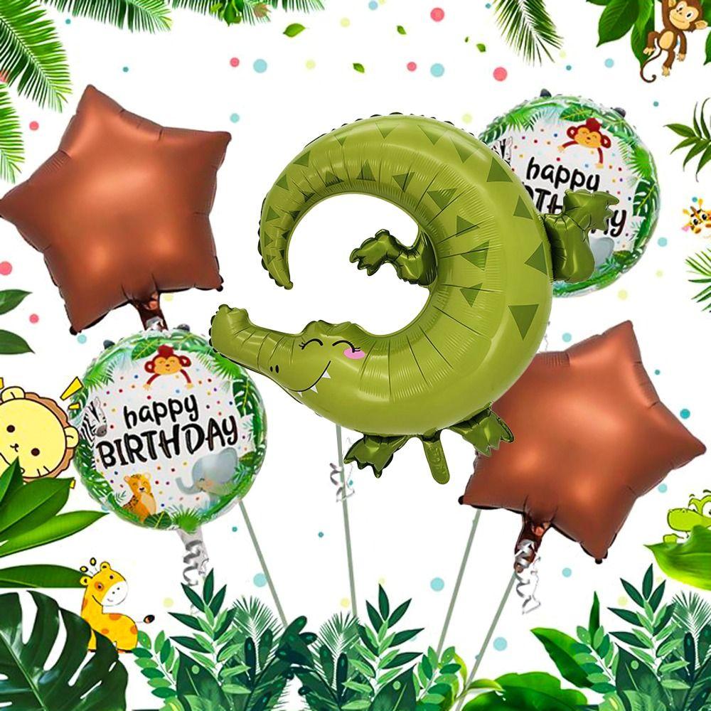 Лесные воздушные шары из алюминиевой пленки, надувные шары на тему джунглей, большие шары в виде животных, детские