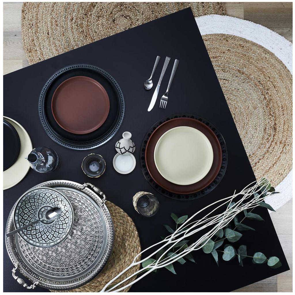 Les Trésors De Lily [A3684] - Металлический сервировочный поднос 'Cléopatra' из состаренного серебра - 42 см