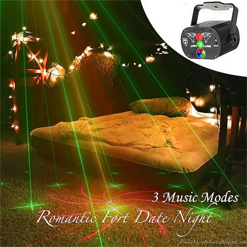 LED Party Light Stage Strobe Light/RGB DJ Laser Light Portable Voice Control Disco Light With Remote Control For Halloween Chris