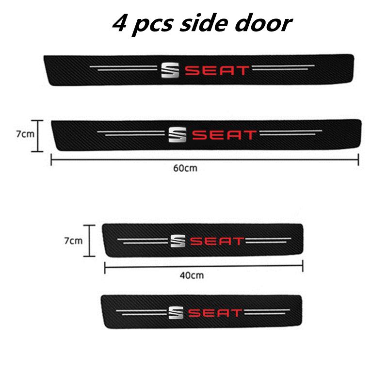 wszp1 Car with Logo Door Carbon Fiber Sill Protector Stickers For Seat Leon 5f Ibiza 6l 6j Leon 1p Cushion Altea Xl Leon Accessories