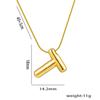 Stainless Steel Gold Color Chunky Alphabet Balloon Bubble Initial Letter Pendant Necklace for Women Charm Necklace Jewelry Gift