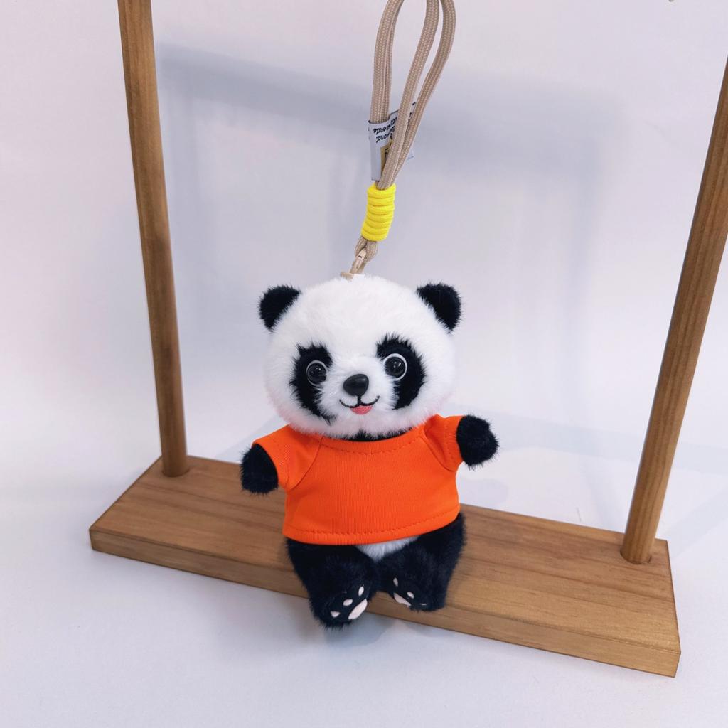 Cute Panda Plush Toy Keychain Bag Charm Doll Pendant Gift With Custom Printing