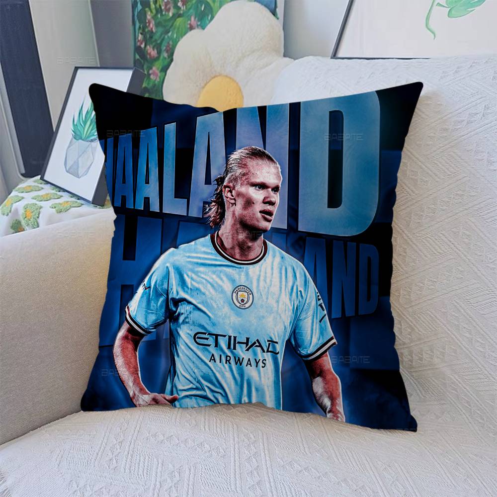 E-Erling B-Braut FootballStar H-Haaland Pillow Anime Pillow Sofa Bed Head Pillow Cover Cushion Cover 45x45 cm Fashion