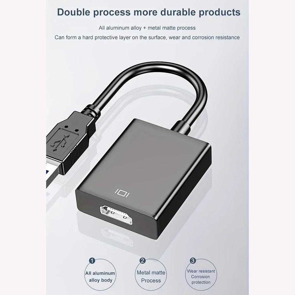 Адаптер USB-HDMI 1080P USB 3.0/2.0 в HDMI Внешний аудио-видео адаптер кабель для ПК-ноутбука