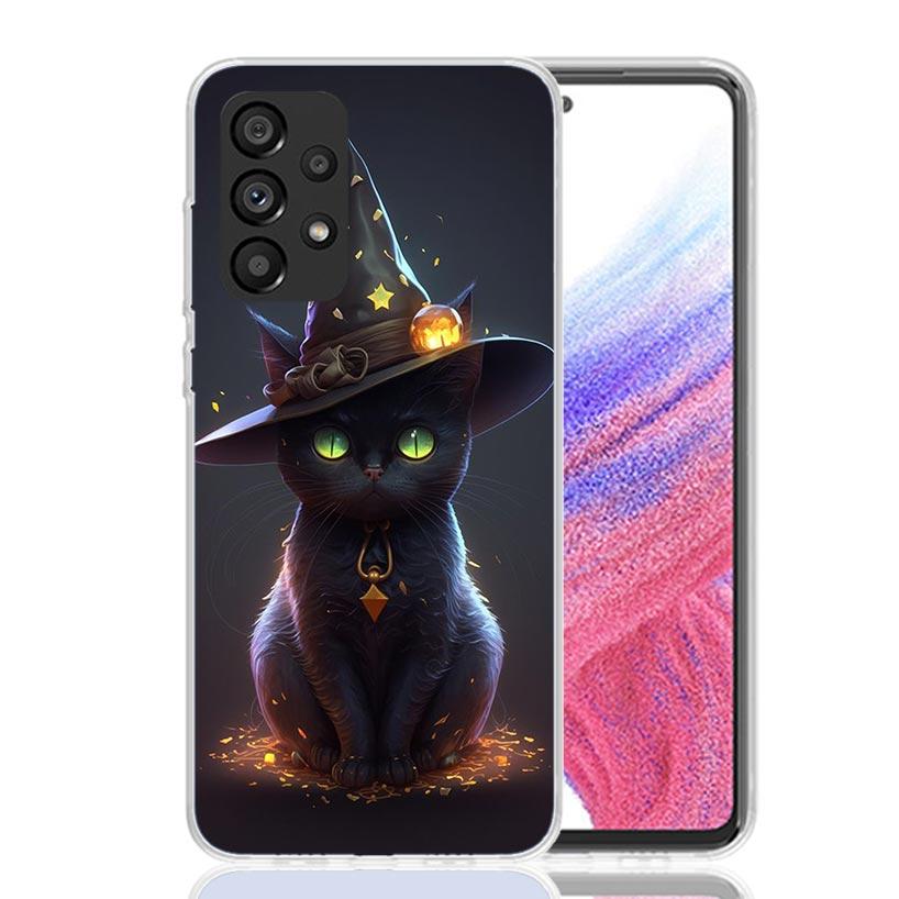 Kitten Cat Christmas Pumpkin Phone Case For Samsung Galaxy A13 A14 A15 A16 A53 A54 A55 A56 A33 A34 A35 A36 A23 A24 A25 A26 A05S
