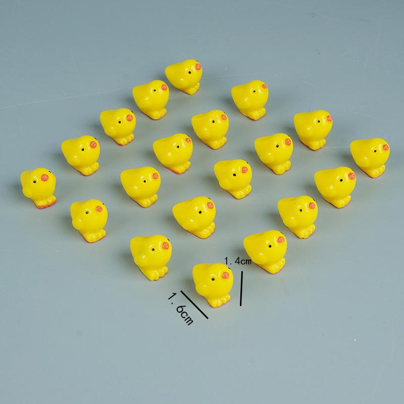 Children'S Toys Mini Yellow Chicken Animal Resin Diy Accessories Car Center Console Landscaping Decorative Small Ornament
