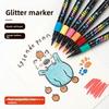 48 цветных маркеров с блестками - Неоновое свечение, флуоресцентные ручки с блестками с блестящими наконечниками, чернила на масляной основе, средний наконечник