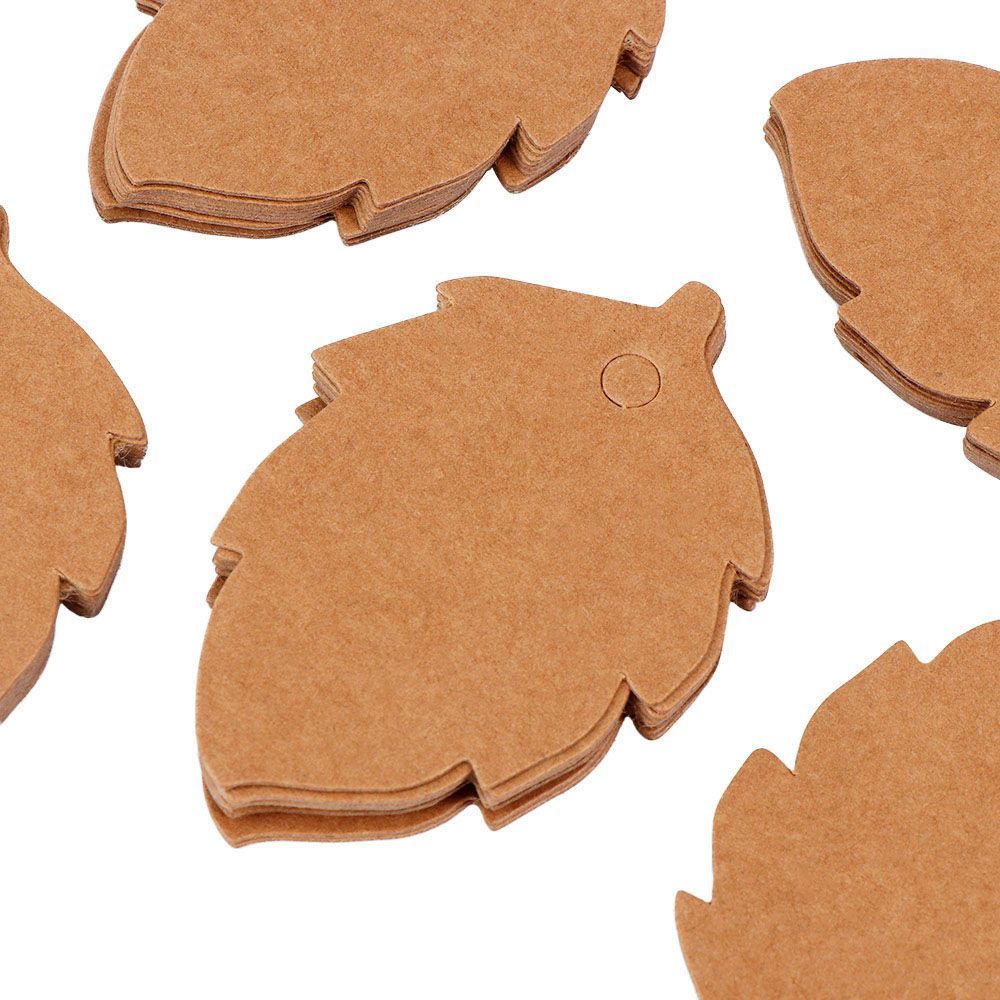 Packaging Label Decor Leaves Tags Handmade Hang Tag Maple and Leaf Shape Retro Blank Kraft Paper