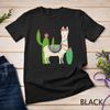 Cute Llama With Flower and Cactus - Llama Lover Gift Unisex T-shirt