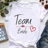 Футболка Team Bride с розовым принтом Love Женская одежда Футболка Женские летние топы Футболка Femme Харадзюку Каваи одежда Оптом